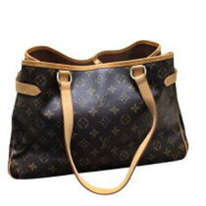 Louis Vuitton Brown Horizontal Leather Monogram Handbag Batignolle